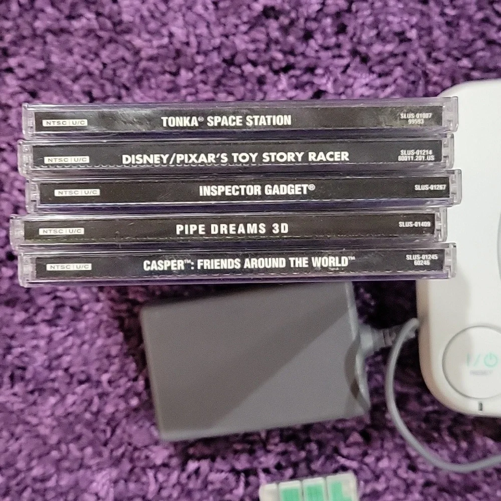 Sony Playstation 1 PsOne Slim With Memory Card, Controller & 5 games